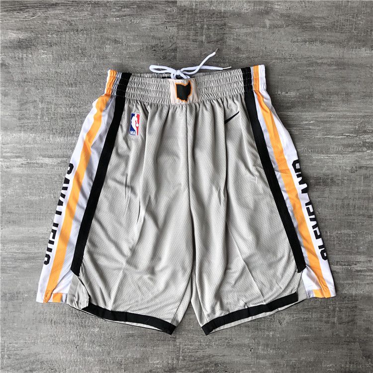 Cheap Men NBA Cleveland Cavaliers Grey Shorts 0416